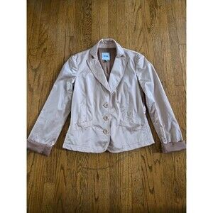 Vtg Moschino Jeans Tan Sateen 3 Button Blazer Jacket w/ Pockets Size 8